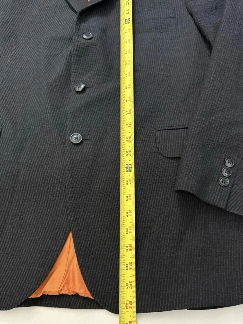 BEN SHERMAN Blazer Jacket Mens 46R 100% Wool Single Textured 3-Buttons Black